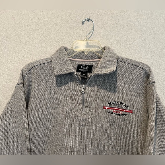 Ouray Colorado Gray Quarter Zip Pullover Sweatshirt Pikes Peak Cog Railway M - Picture 3 of 8